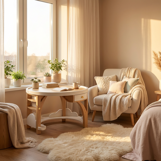 Kids Round Activity Table with Drawer & Storage Shelves — Medium