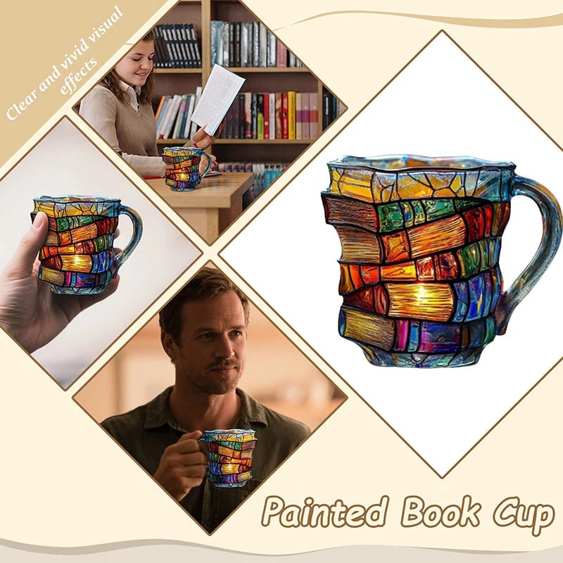 Painted Book Mug