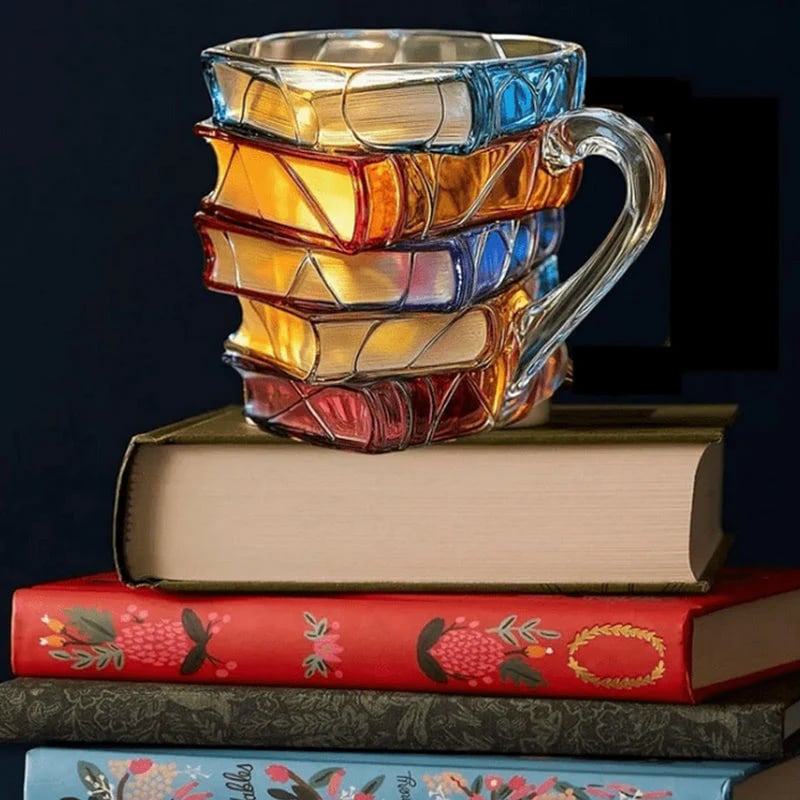 Painted Book Mug