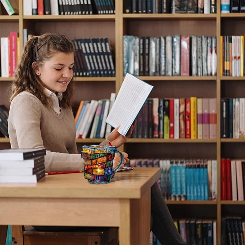 Painted Book Mug