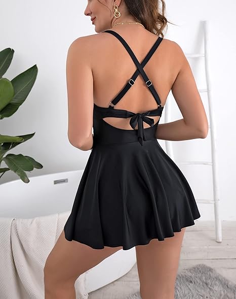 Women's Cutout One Piece Skirt Swimsuit