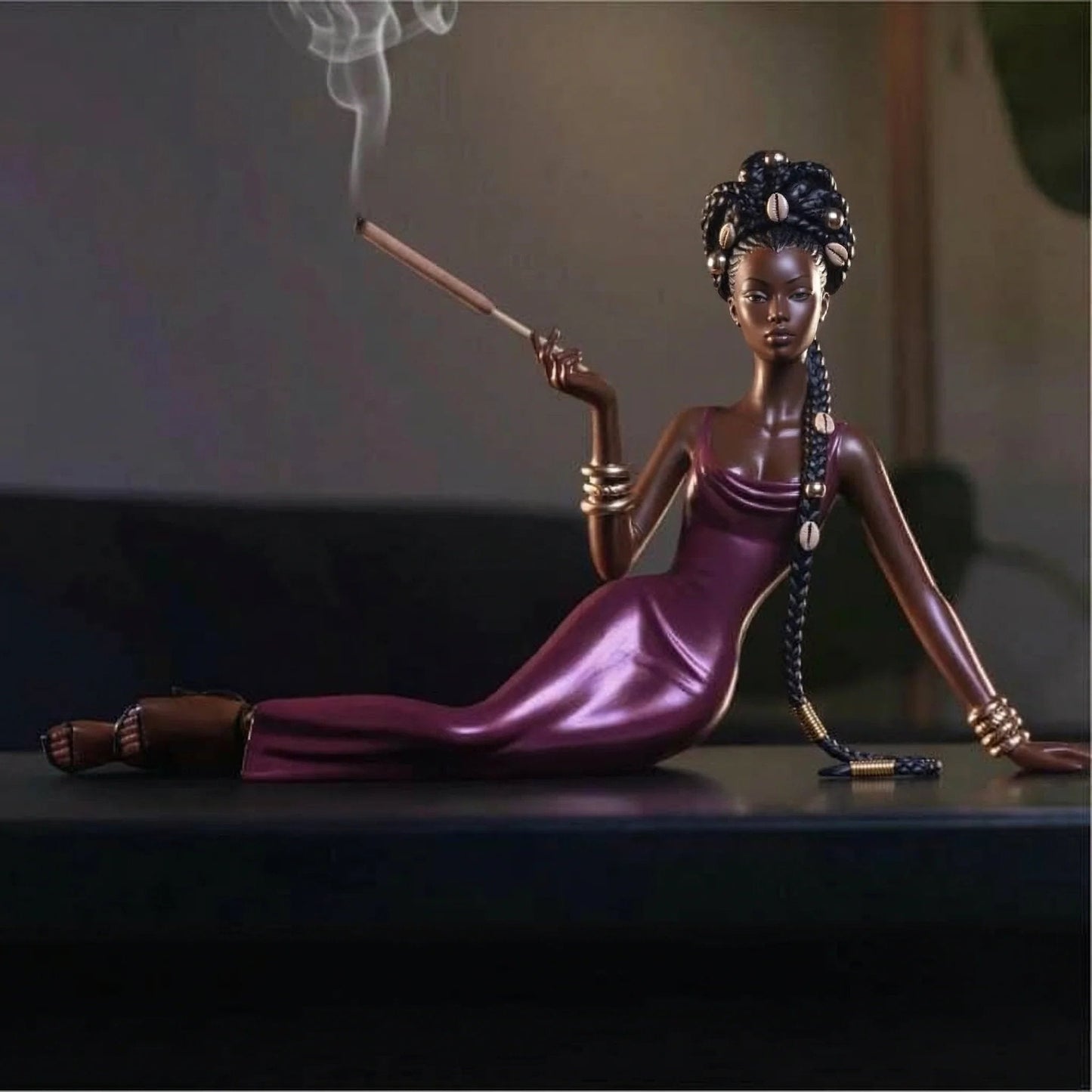 Handcrafted Ceramic Aroma Statue With attached ash tray