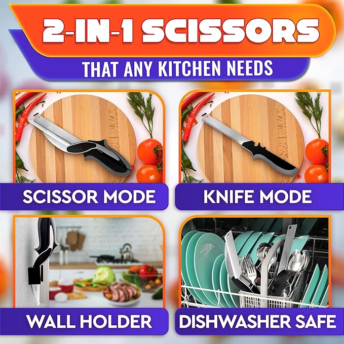 2 in 1 Kitchen Scissors for Food