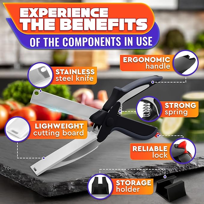 2 in 1 Kitchen Scissors for Food