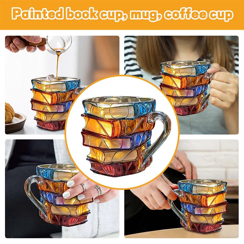 Painted Book Mug