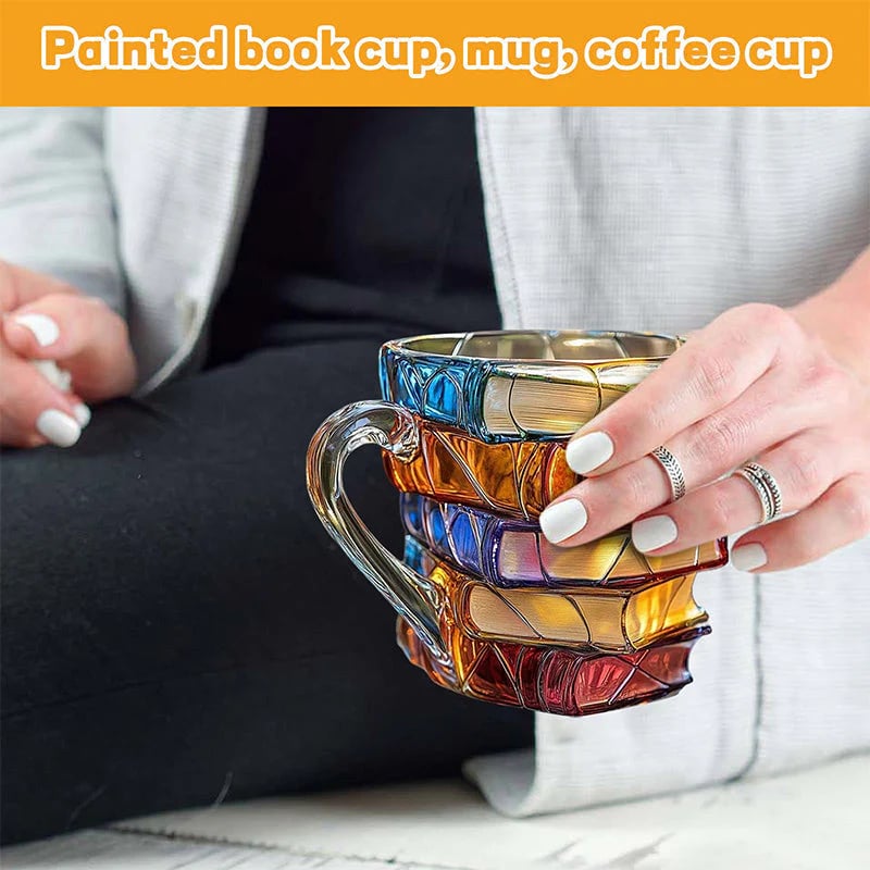 Painted Book Mug