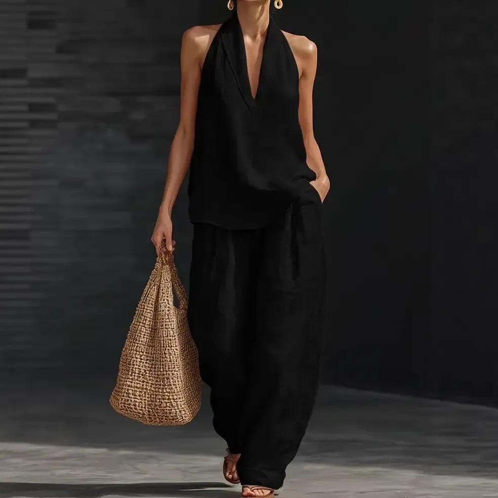 Casual And Cozy Minimalist Linen Two-piece Set